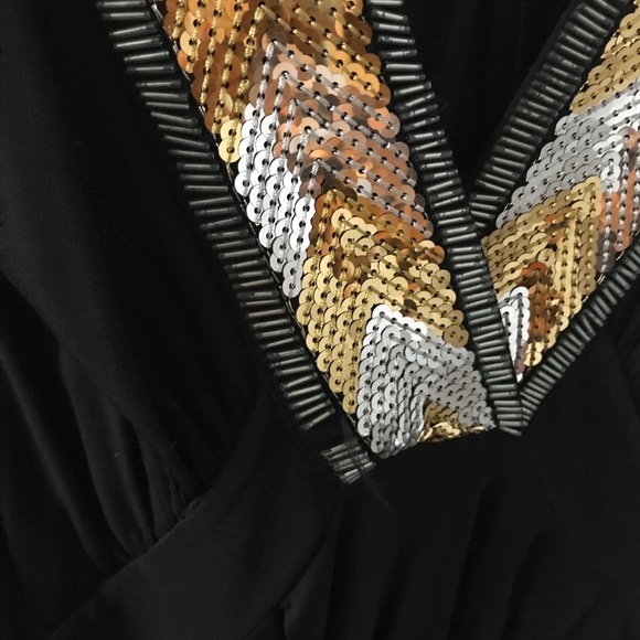 French connection beaded deep V dress - Picture 3 of 7